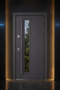 Графитовая входная дверь GABA Axis Mirror