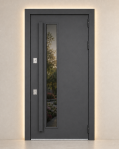 Графитовая входная дверь GABA Jardin Mirror